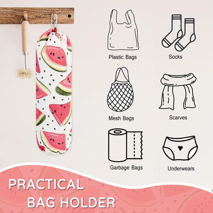 Plastic Bag Holder, Reusable Grocery Bag Holder for Plastic Bags Groceries Store, Flower Canvas Trash Plastic Bag Organizer Storage Holders for Home Kitchen Pantry Decor (Yellow Sunflower)