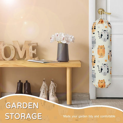 Plastic Bag Holder, Reusable Grocery Bag Holder for Plastic Bags Groceries Store, Flower Canvas Trash Plastic Bag Organizer Storage Holders for Home Kitchen Pantry Decor (Yellow Sunflower)
