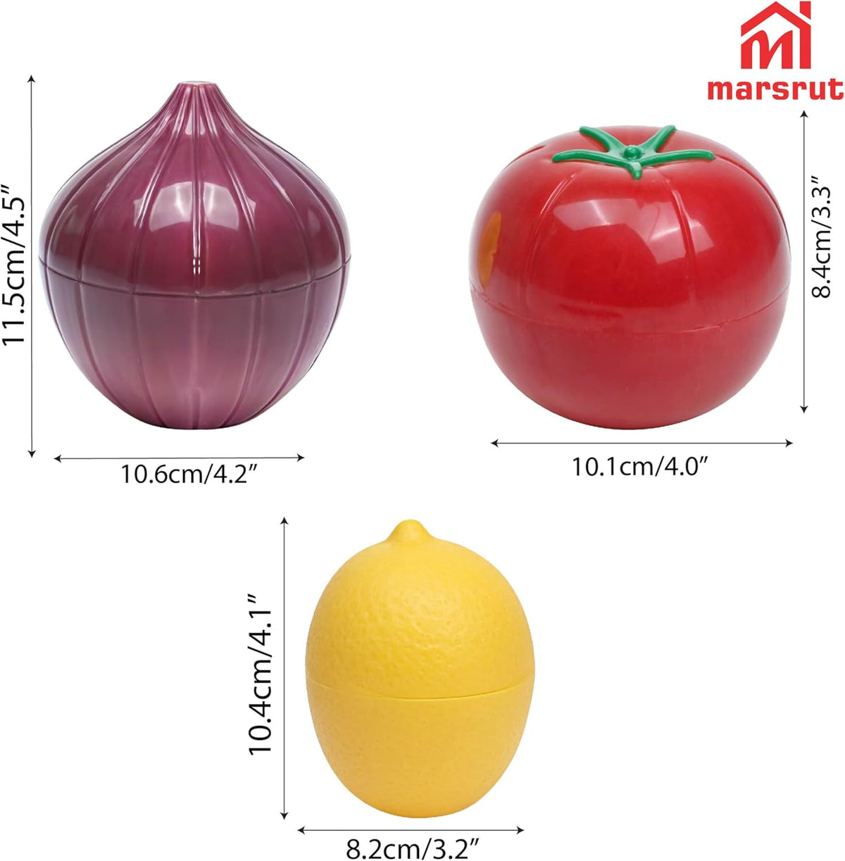 3pcs Vegetable Saver Storage, Onion Keeper for Refrigerator, Creative Container for Kitchen Garlic Onion Tomato Lemon Crisper Green Fruit Food Containers Holder with Lids