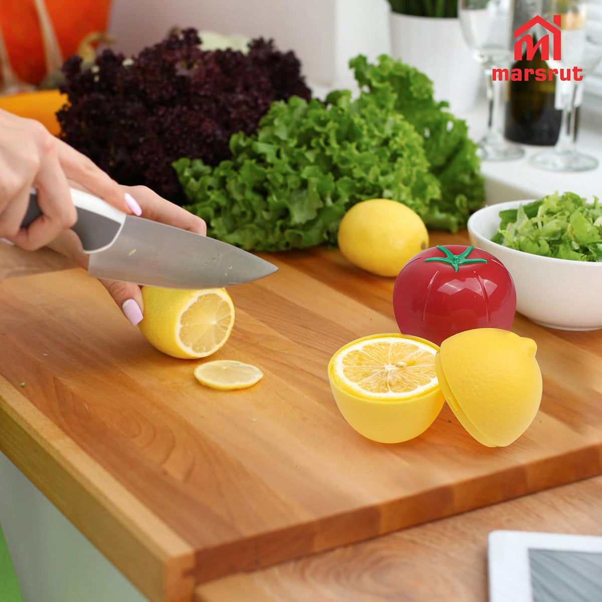 3pcs Vegetable Saver Storage, Onion Keeper for Refrigerator, Creative Container for Kitchen Garlic Onion Tomato Lemon Crisper Green Fruit Food Containers Holder with Lids