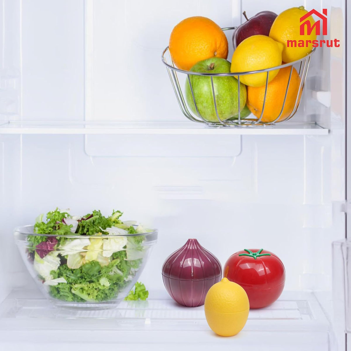 3pcs Vegetable Saver Storage, Onion Keeper for Refrigerator, Creative Container for Kitchen Garlic Onion Tomato Lemon Crisper Green Fruit Food Containers Holder with Lids
