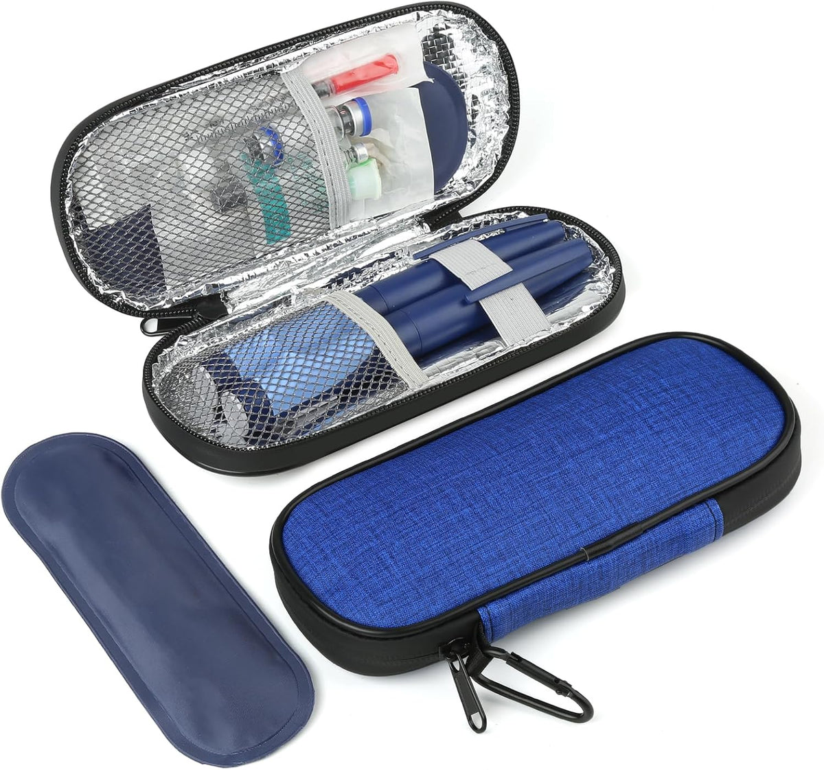 Insulin Pen Cooler Travel Case with 2 Reusable TSA Approved Ice Packs, Diabetic Medication Insulated Cool Organizer Bag for Insulin Pens and Other Diabetic Supplies Storage (Black)