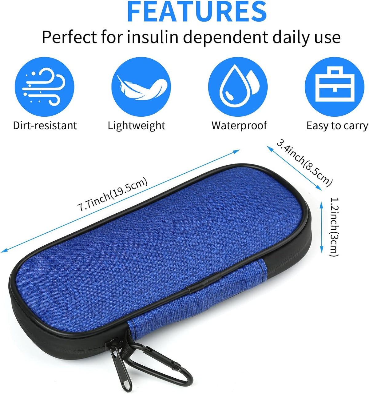 Insulin Pen Cooler Travel Case with 2 Reusable TSA Approved Ice Packs, Diabetic Medication Insulated Cool Organizer Bag for Insulin Pens and Other Diabetic Supplies Storage (Black)