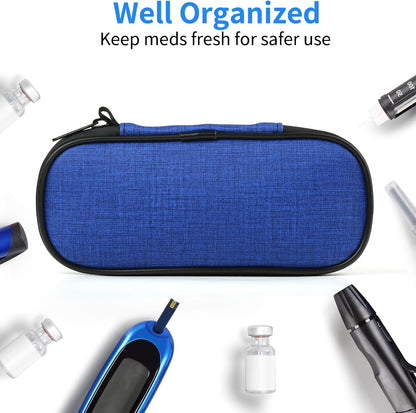 Insulin Pen Cooler Travel Case with 2 Reusable TSA Approved Ice Packs, Diabetic Medication Insulated Cool Organizer Bag for Insulin Pens and Other Diabetic Supplies Storage (Black)