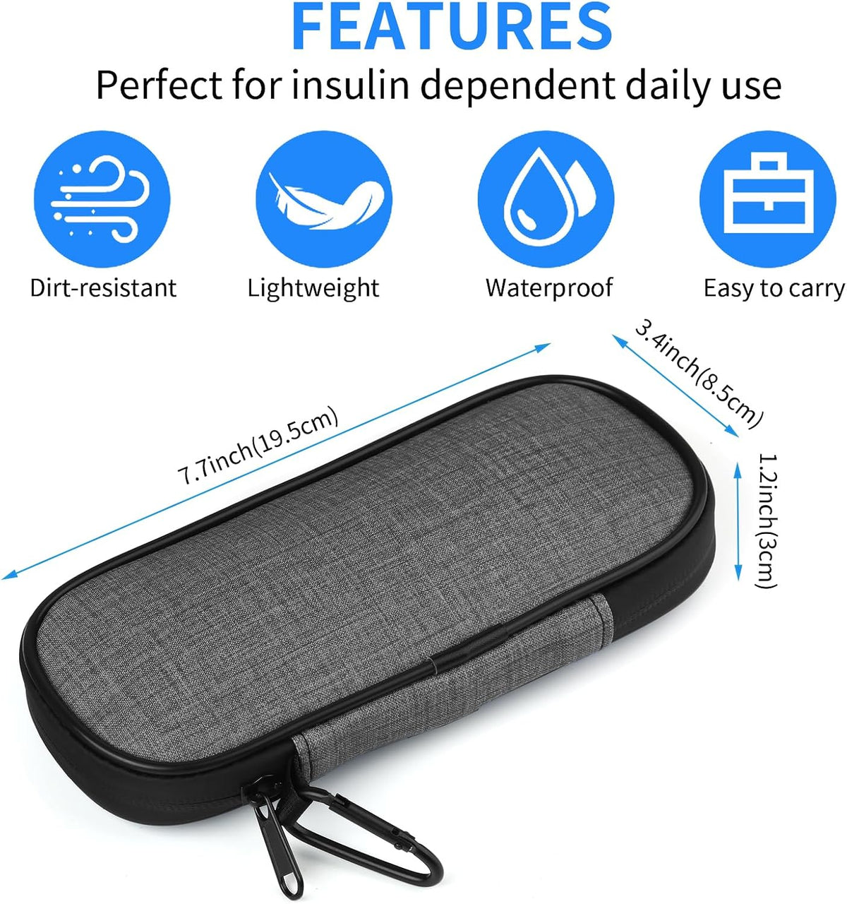 Insulin Pen Cooler Travel Case with 2 Reusable TSA Approved Ice Packs, Diabetic Medication Insulated Cool Organizer Bag for Insulin Pens and Other Diabetic Supplies Storage (Black)