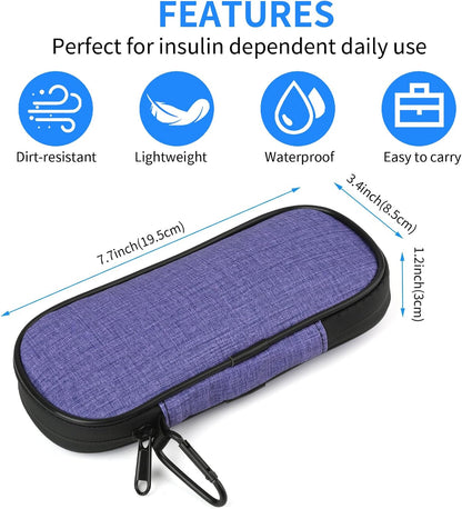 Insulin Pen Cooler Travel Case with 2 Reusable TSA Approved Ice Packs, Diabetic Medication Insulated Cool Organizer Bag for Insulin Pens and Other Diabetic Supplies Storage (Black)