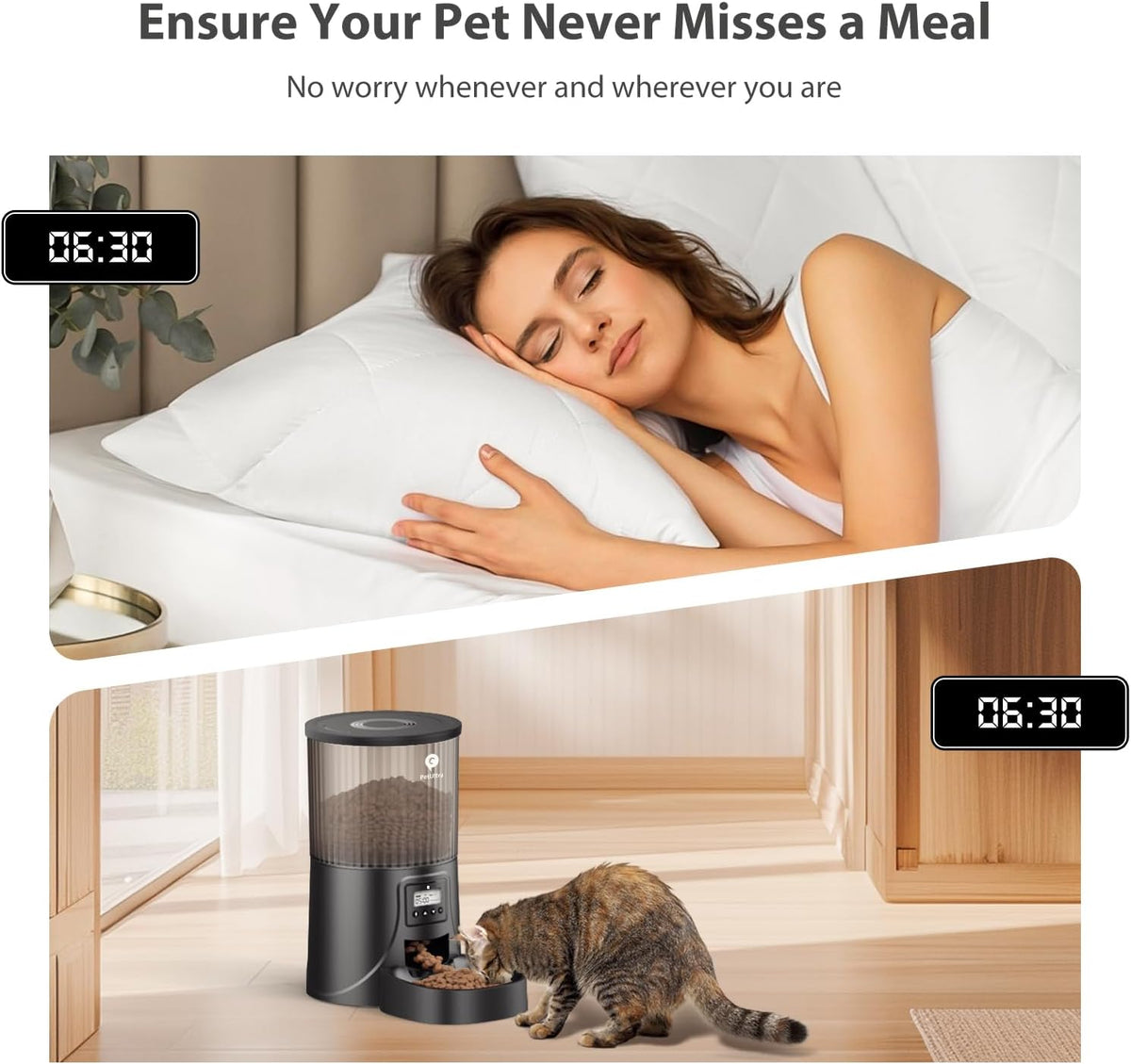 Automatic Cat Feeder: 4L Timed Cats Food Dispenser Programmable