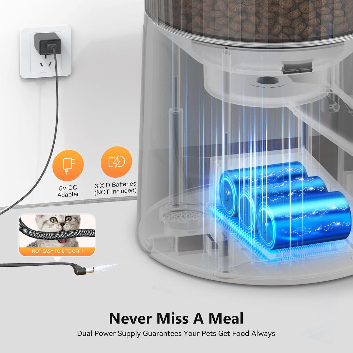 Automatic Cat Feeder: 4L Timed Cats Food Dispenser Programmable