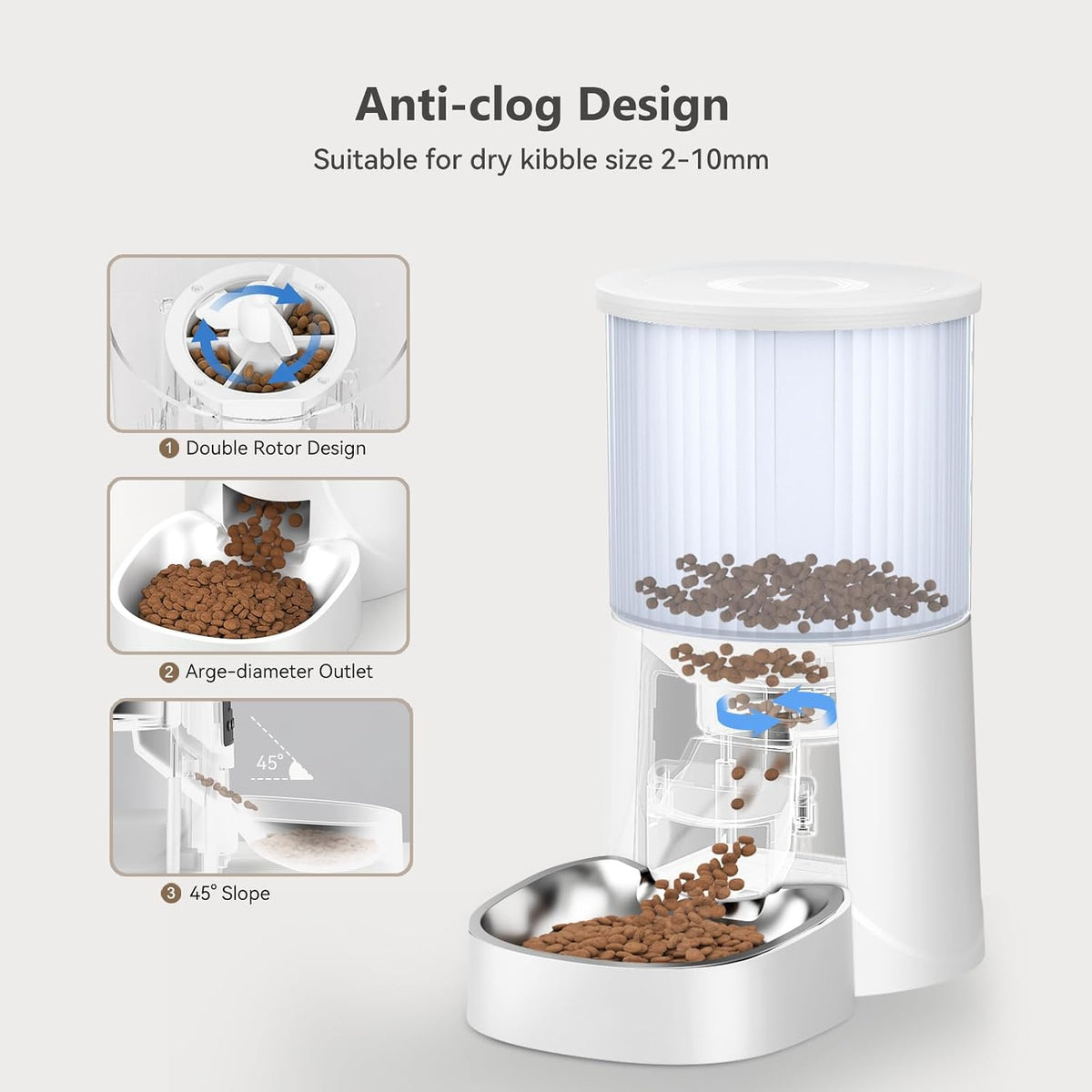 Automatic Cat Feeder: 4L Timed Cats Food Dispenser Programmable