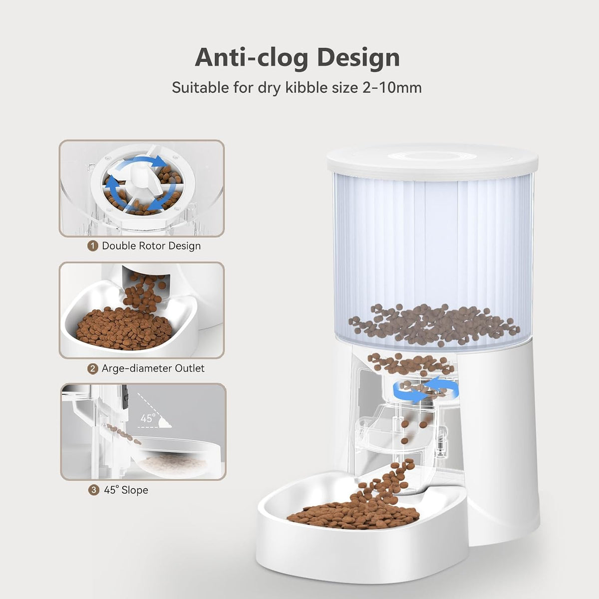 Automatic Cat Feeder: 4L Timed Cats Food Dispenser Programmable