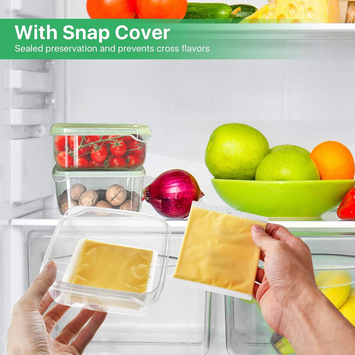 4 Pack Sliced Cheese Container for Fridge, Butter Block Cheese slicer Holder with Lids, Airtight Plastic Storage Box for Keeps Deli Cheese Fresh Longer