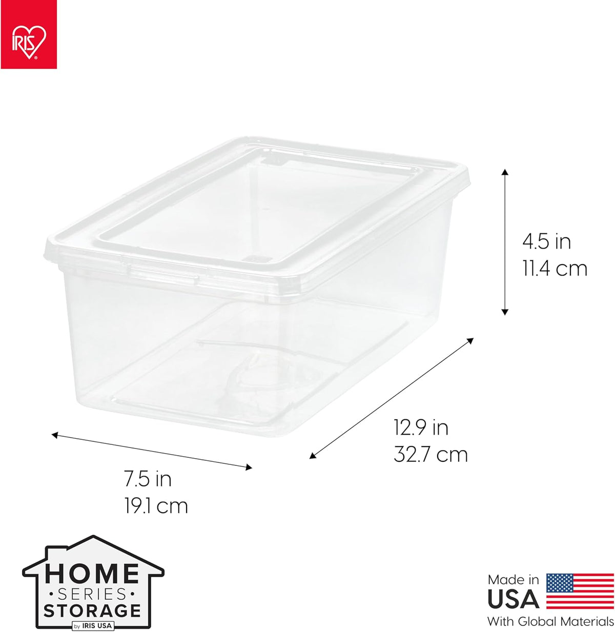 20-Pack 6 Qt Storage Bins with Lids, Clear, Stackable