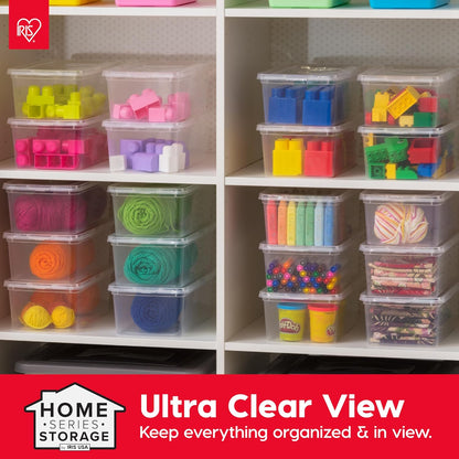 20-Pack 6 Qt Storage Bins with Lids, Clear, Stackable