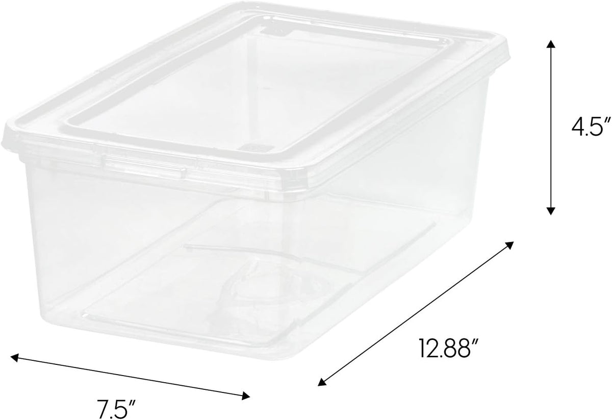 20-Pack 6 Qt Storage Bins with Lids, Clear, Stackable