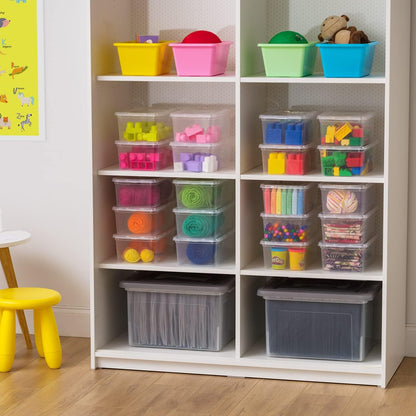 20-Pack 6 Qt Storage Bins with Lids, Clear, Stackable