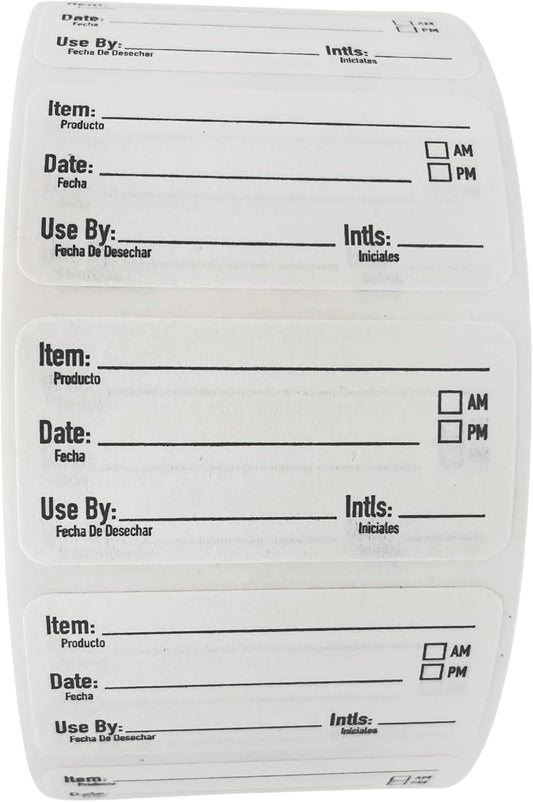2x1 Dissolvable Food Labels, 1000 Food Container Stickers, Blue | Ideal for Fridge Freezer & Pantry, Organize Prepped Meals & Leftovers Easily, Adheres Well, Dissolves Fast with Zero Residue