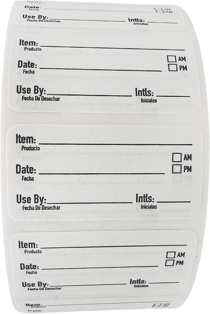 2x1 Dissolvable Food Labels, 1000 Food Container Stickers, Blue | Ideal for Fridge Freezer & Pantry, Organize Prepped Meals & Leftovers Easily, Adheres Well, Dissolves Fast with Zero Residue