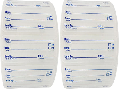 2x1 Dissolvable Food Labels, 1000 Food Container Stickers, Blue | Ideal for Fridge Freezer & Pantry, Organize Prepped Meals & Leftovers Easily, Adheres Well, Dissolves Fast with Zero Residue