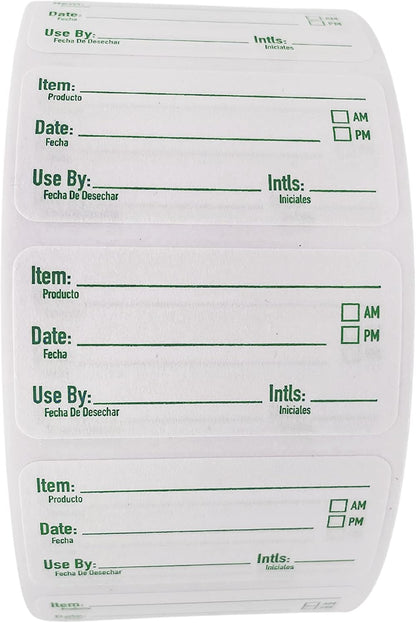 2x1 Dissolvable Food Labels, 1000 Food Container Stickers, Blue | Ideal for Fridge Freezer & Pantry, Organize Prepped Meals & Leftovers Easily, Adheres Well, Dissolves Fast with Zero Residue