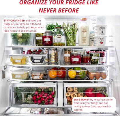 2x1 Dissolvable Food Labels, 1000 Food Container Stickers, Blue | Ideal for Fridge Freezer & Pantry, Organize Prepped Meals & Leftovers Easily, Adheres Well, Dissolves Fast with Zero Residue