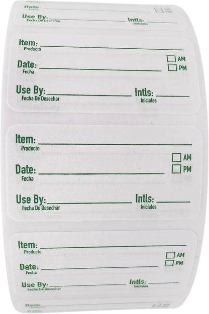 2x1 Dissolvable Food Labels, 1000 Food Container Stickers, Blue | Ideal for Fridge Freezer & Pantry, Organize Prepped Meals & Leftovers Easily, Adheres Well, Dissolves Fast with Zero Residue