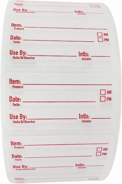 2x1 Dissolvable Food Labels, 1000 Food Container Stickers, Blue | Ideal for Fridge Freezer & Pantry, Organize Prepped Meals & Leftovers Easily, Adheres Well, Dissolves Fast with Zero Residue