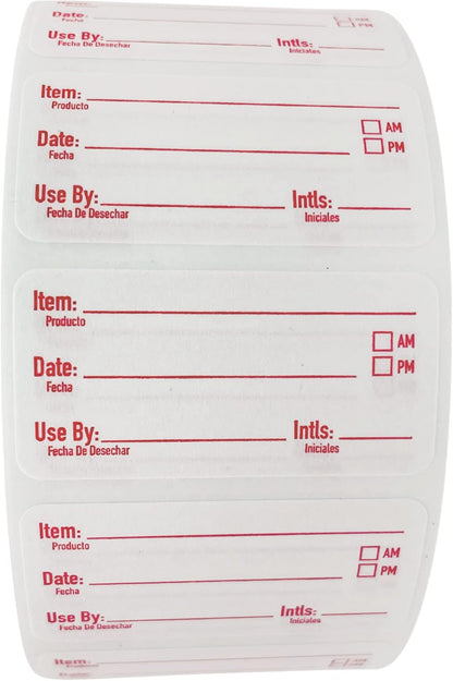 2x1 Dissolvable Food Labels, 1000 Food Container Stickers, Blue | Ideal for Fridge Freezer & Pantry, Organize Prepped Meals & Leftovers Easily, Adheres Well, Dissolves Fast with Zero Residue