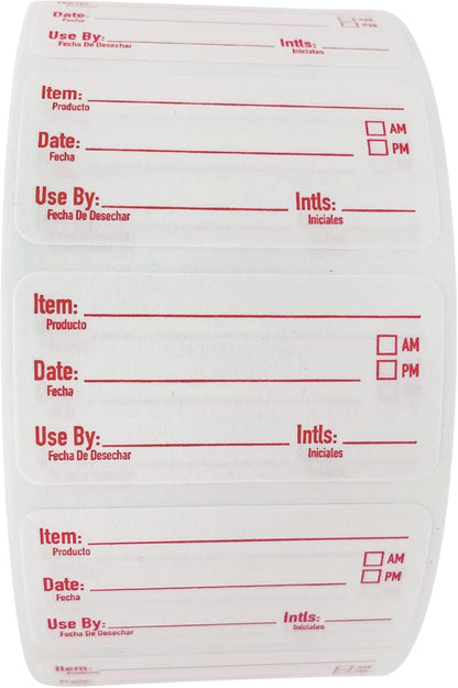 2x1 Dissolvable Food Labels, 1000 Food Container Stickers, Blue | Ideal for Fridge Freezer & Pantry, Organize Prepped Meals & Leftovers Easily, Adheres Well, Dissolves Fast with Zero Residue