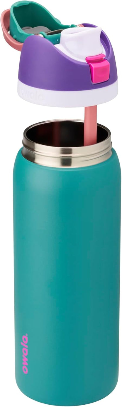 FreeSip Insulated Stainless Steel Water Bottle with Straw for Sports and Travel, BPA-Free, 32oz, Foggy Tide - Colors A