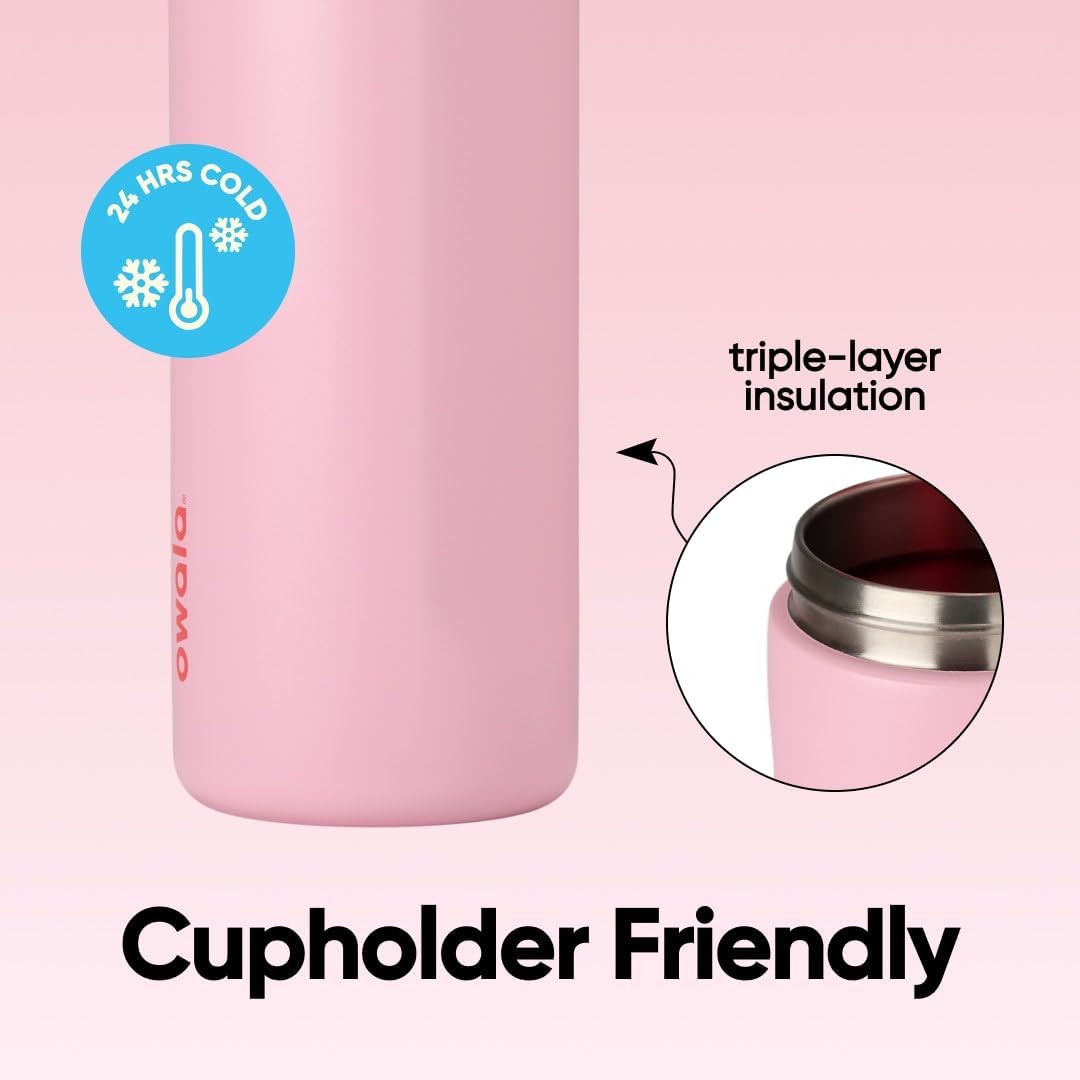 FreeSip Insulated Stainless Steel Water Bottle with Straw for Sports and Travel, BPA-Free, 32oz, Foggy Tide - Colors A