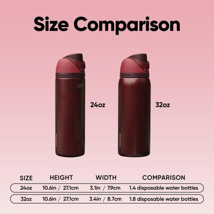 FreeSip Insulated Stainless Steel Water Bottle with Straw for Sports and Travel, BPA-Free, 32oz, Foggy Tide - Colors A