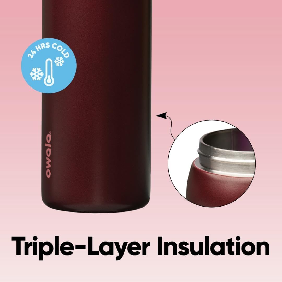 FreeSip Insulated Stainless Steel Water Bottle with Straw for Sports and Travel, BPA-Free, 32oz, Foggy Tide - Colors A