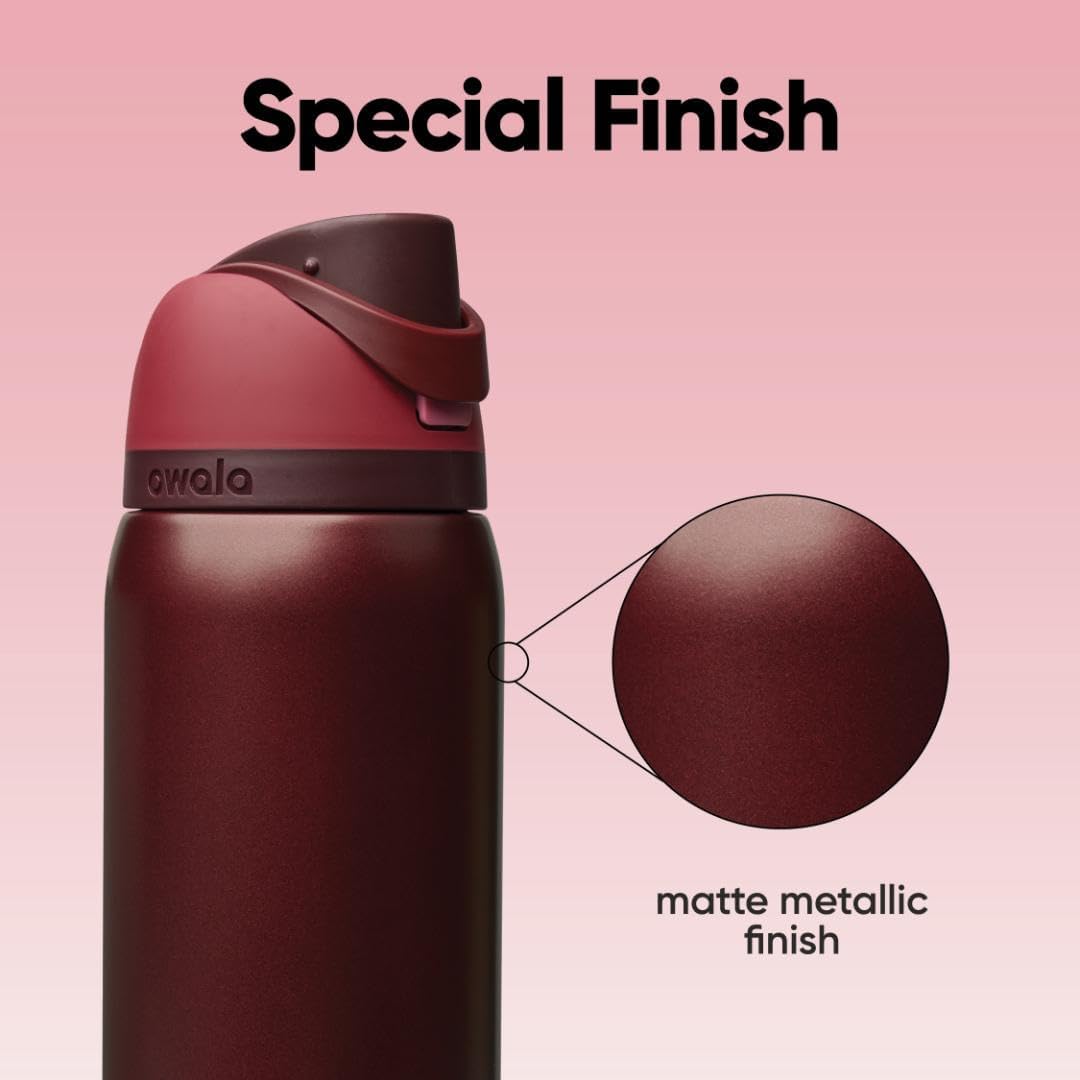 FreeSip Insulated Stainless Steel Water Bottle with Straw for Sports and Travel, BPA-Free, 32oz, Foggy Tide - Colors A