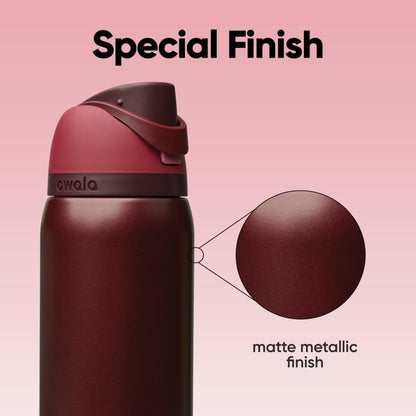 FreeSip Insulated Stainless Steel Water Bottle with Straw for Sports and Travel, BPA-Free, 32oz, Foggy Tide - Colors A