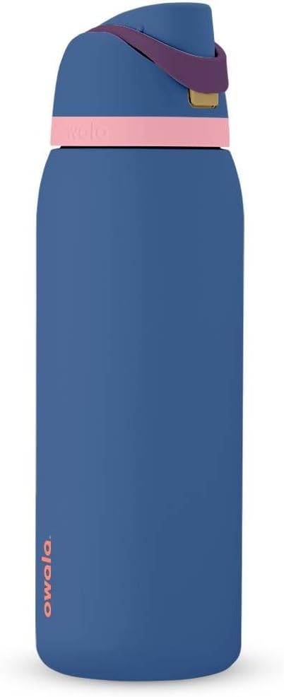 FreeSip Insulated Stainless Steel Water Bottle with Straw for Sports and Travel, BPA-Free, 32oz, Foggy Tide - Colors A