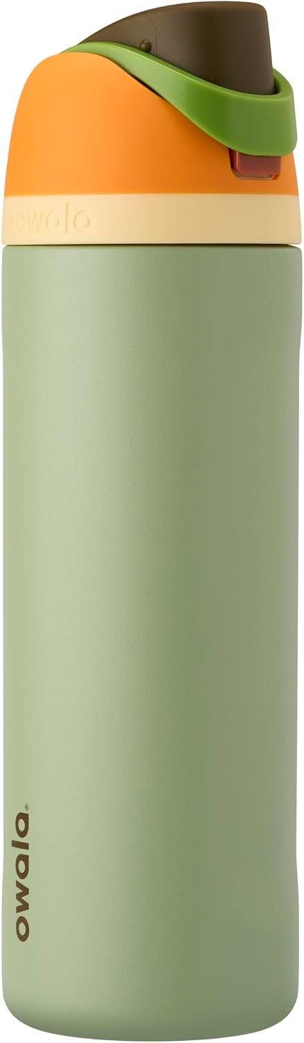 FreeSip Insulated Stainless Steel Water Bottle with Straw for Sports and Travel, BPA-Free, 32oz, Foggy Tide - Colors A