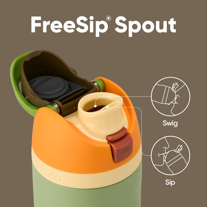 FreeSip Insulated Stainless Steel Water Bottle with Straw for Sports and Travel, BPA-Free, 32oz, Foggy Tide - Colors A