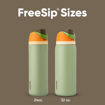 FreeSip Insulated Stainless Steel Water Bottle with Straw for Sports and Travel, BPA-Free, 32oz, Foggy Tide - Colors A