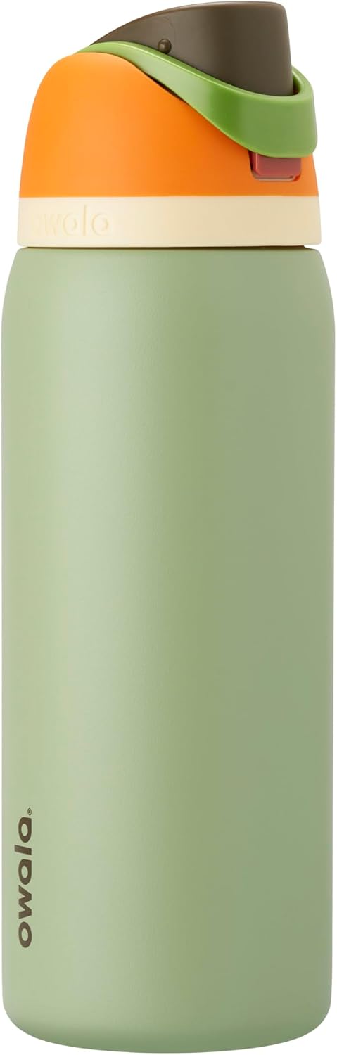 FreeSip Insulated Stainless Steel Water Bottle with Straw for Sports and Travel, BPA-Free, 32oz, Foggy Tide - Colors A