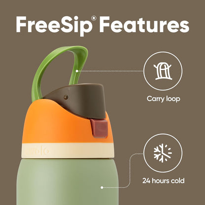 FreeSip Insulated Stainless Steel Water Bottle with Straw for Sports and Travel, BPA-Free, 32oz, Foggy Tide - Colors A