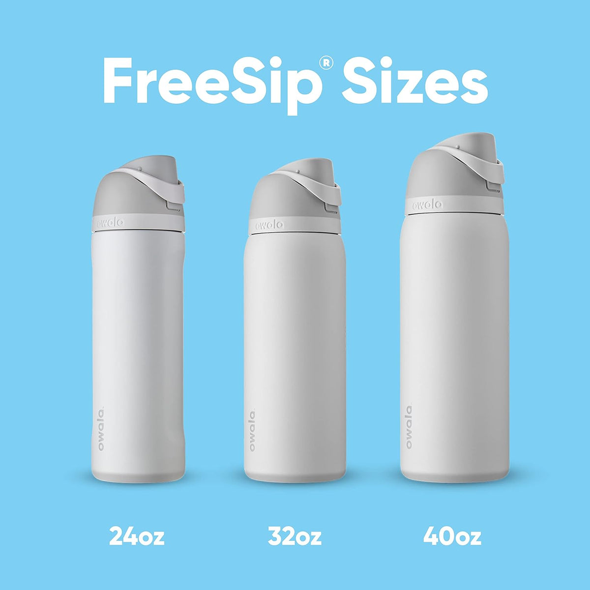 FreeSip Insulated Stainless Steel Water Bottle with Straw for Sports and Travel, BPA-Free, 32oz, Foggy Tide - Colors A
