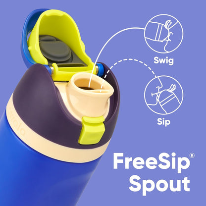 FreeSip Insulated Stainless Steel Water Bottle with Straw for Sports and Travel, BPA-Free, 32oz, Foggy Tide - Colors A