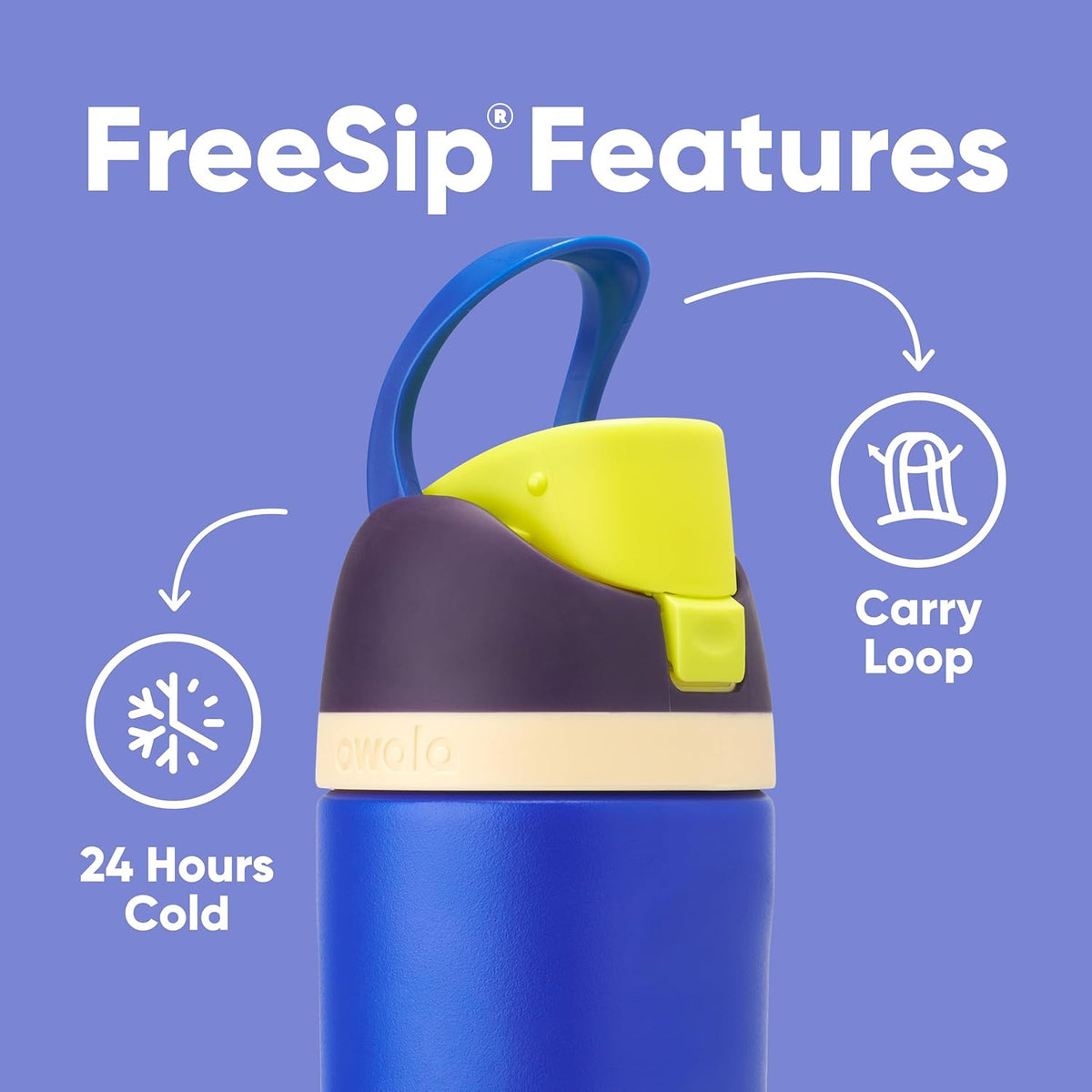 FreeSip Insulated Stainless Steel Water Bottle with Straw for Sports and Travel, BPA-Free, 32oz, Foggy Tide - Colors A