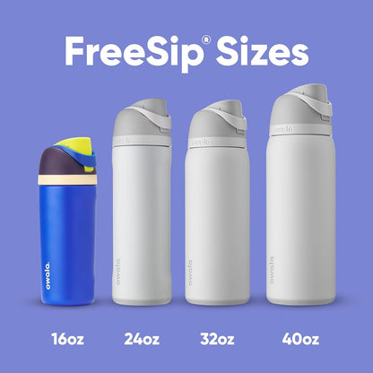 FreeSip Insulated Stainless Steel Water Bottle with Straw for Sports and Travel, BPA-Free, 32oz, Foggy Tide - Colors A