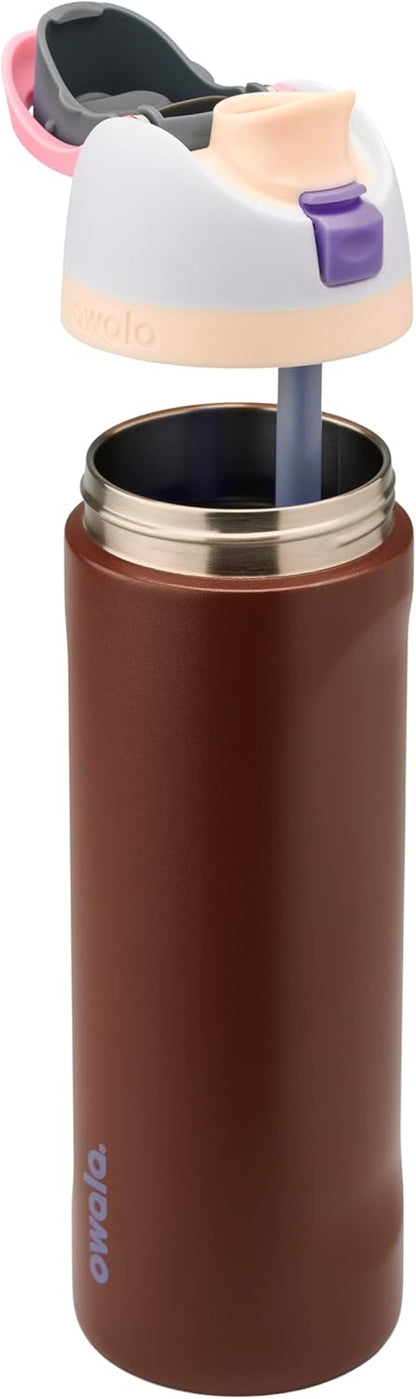 FreeSip Insulated Stainless Steel Water Bottle with Straw for Sports and Travel, BPA-Free, 32oz, Foggy Tide - Colors A