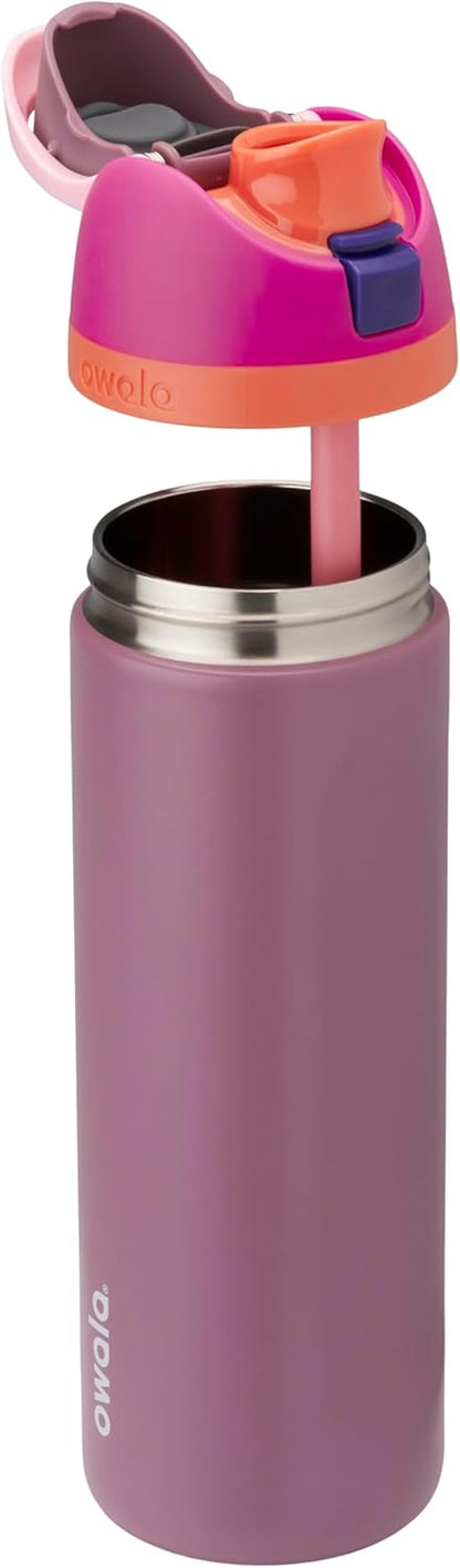 FreeSip Insulated Stainless Steel Water Bottle with Straw for Sports and Travel, BPA-Free, 32oz, Foggy Tide - Colors A