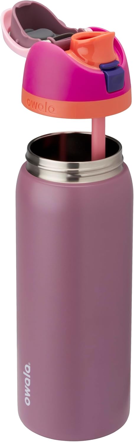 FreeSip Insulated Stainless Steel Water Bottle with Straw for Sports and Travel, BPA-Free, 32oz, Foggy Tide - Colors A