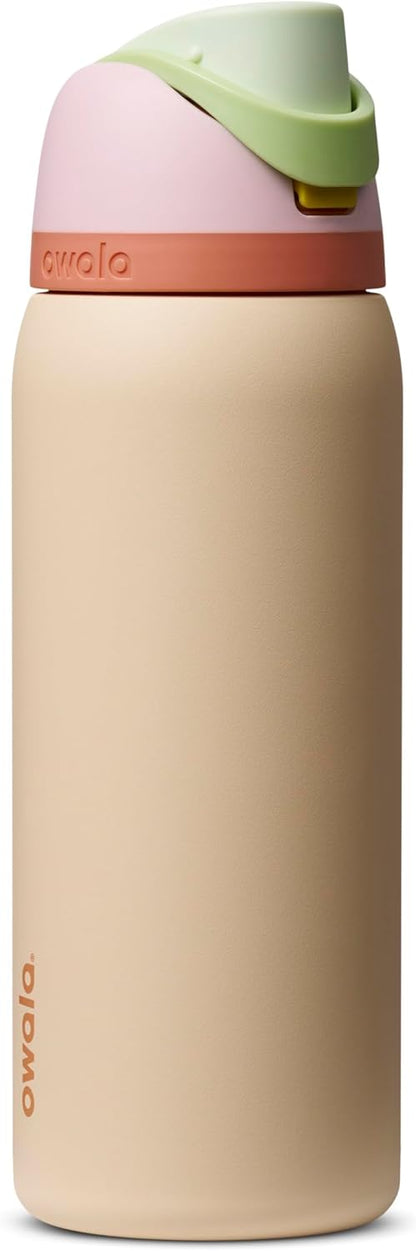 FreeSip Insulated Stainless Steel Water Bottle with Straw for Sports and Travel, BPA-Free, 32oz, Foggy Tide - Colors A