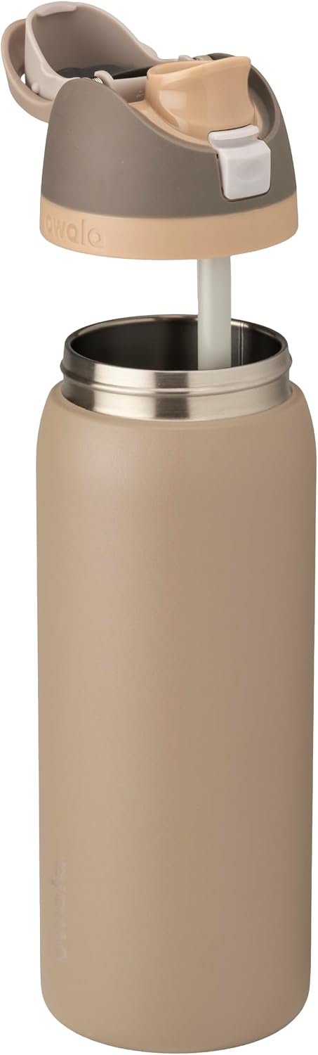 FreeSip Insulated Stainless Steel Water Bottle with Straw for Sports and Travel, BPA-Free, 32oz, Foggy Tide - Colors A