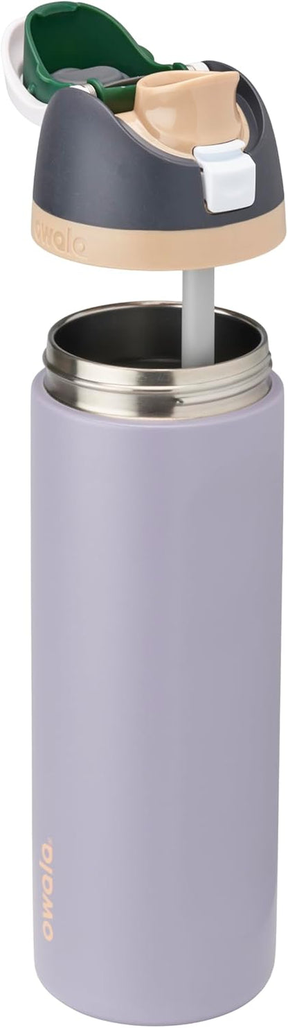 FreeSip Insulated Stainless Steel Water Bottle with Straw for Sports and Travel, BPA-Free, 32oz, Foggy Tide - Colors A